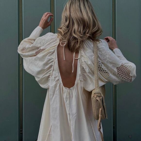 Voluminous Dress Embroidered H&M New - Picture 1 of 11
